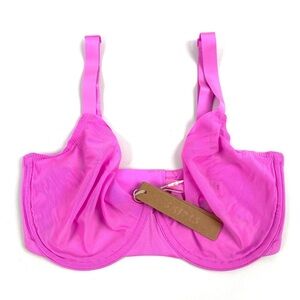 Skims Pink No Show Molded Unlined Demi Bra Underwire Logo Detail Size 44B